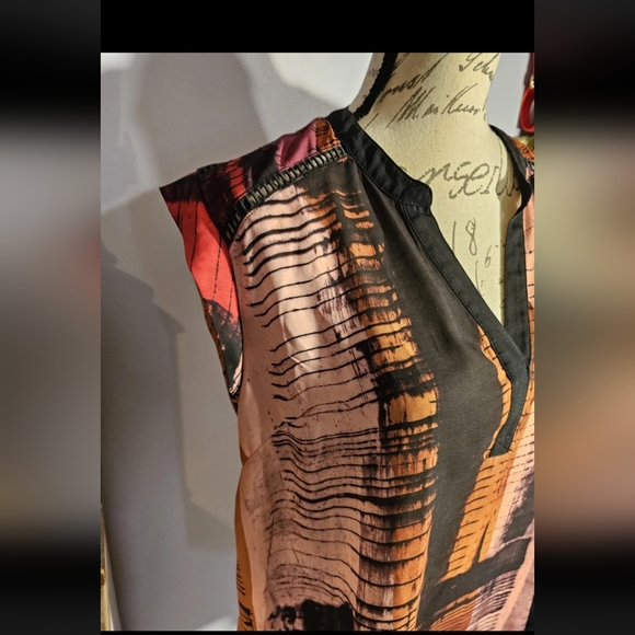 Bar Lll Top Short Sleeves Multicolored Block Ladies Size Large - Picture 4 of 11